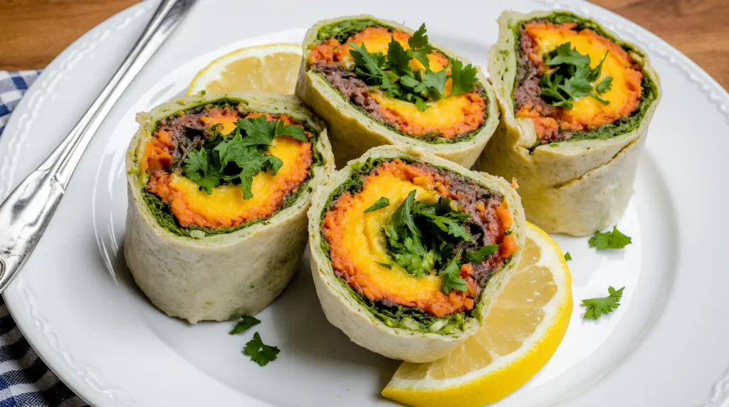 wraps végétariens présentés