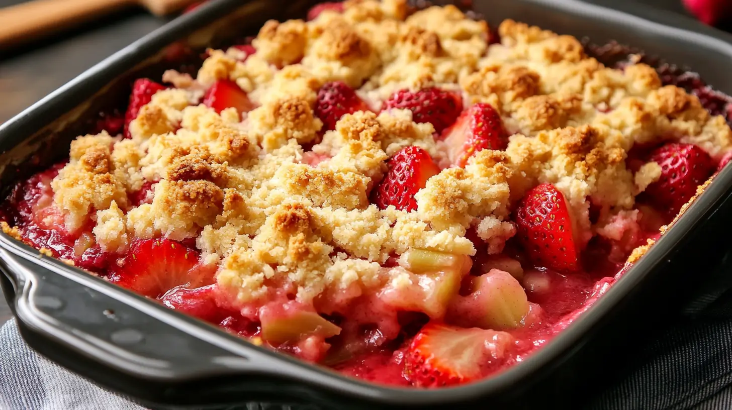 cuisson crumble rhubarbe fraise