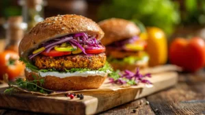 hamburger végétarien maison savoureux
