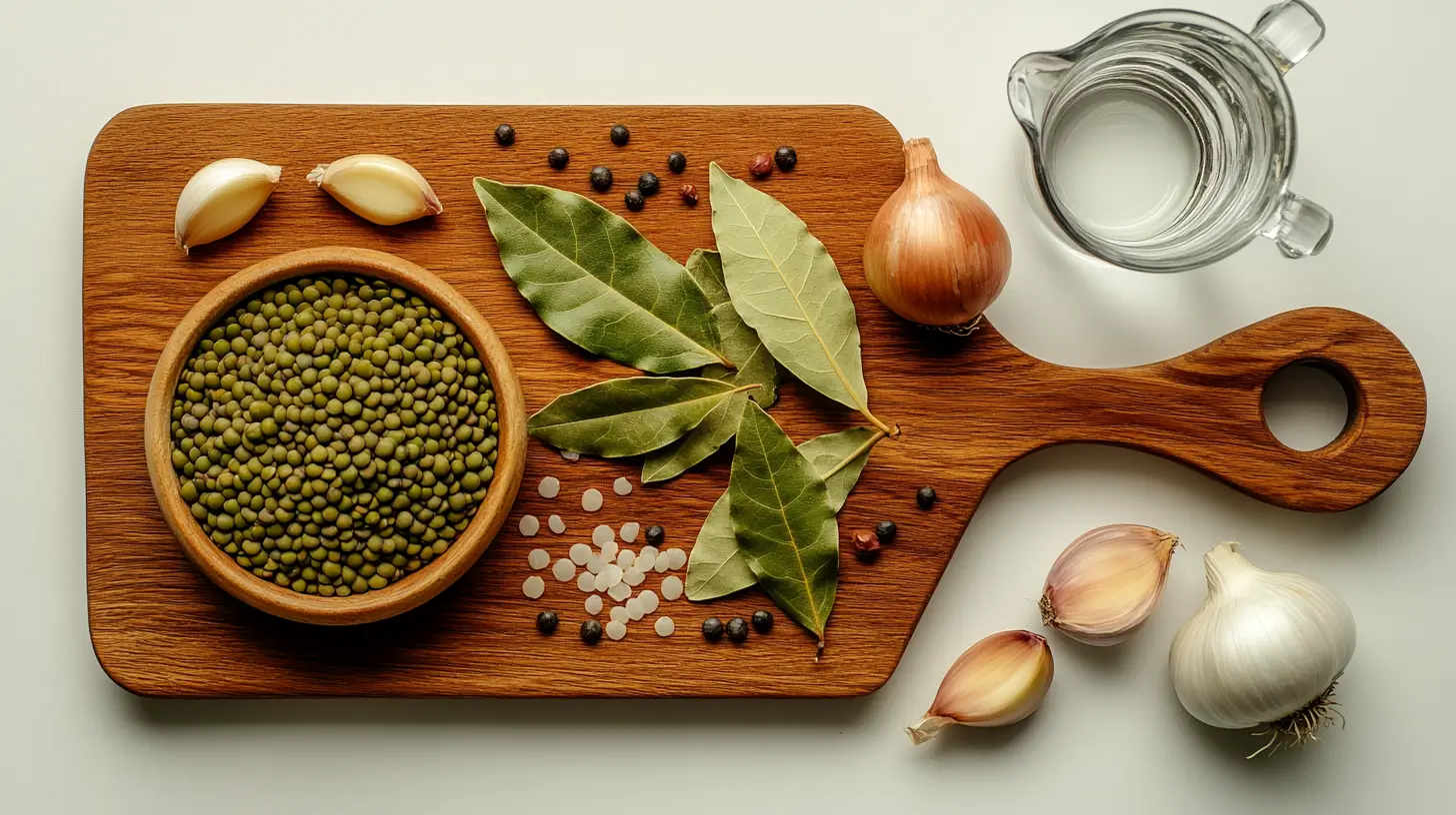 ingredients-cuisson-lentilles-vertes ingrédients cuisson lentilles vertes