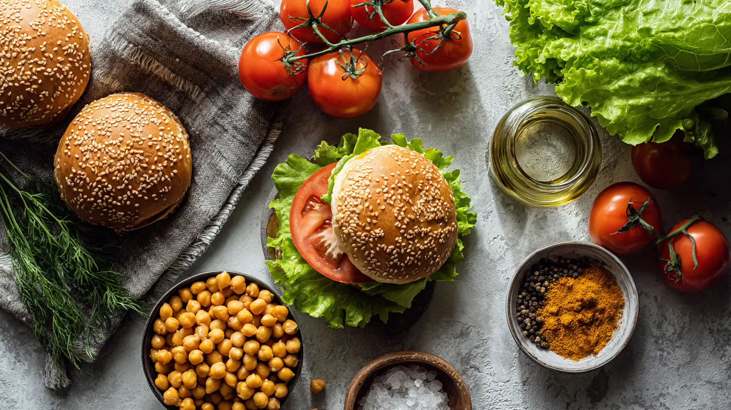 ingrédients-hamburger-végétarien ingrédients pour hamburger végétarien