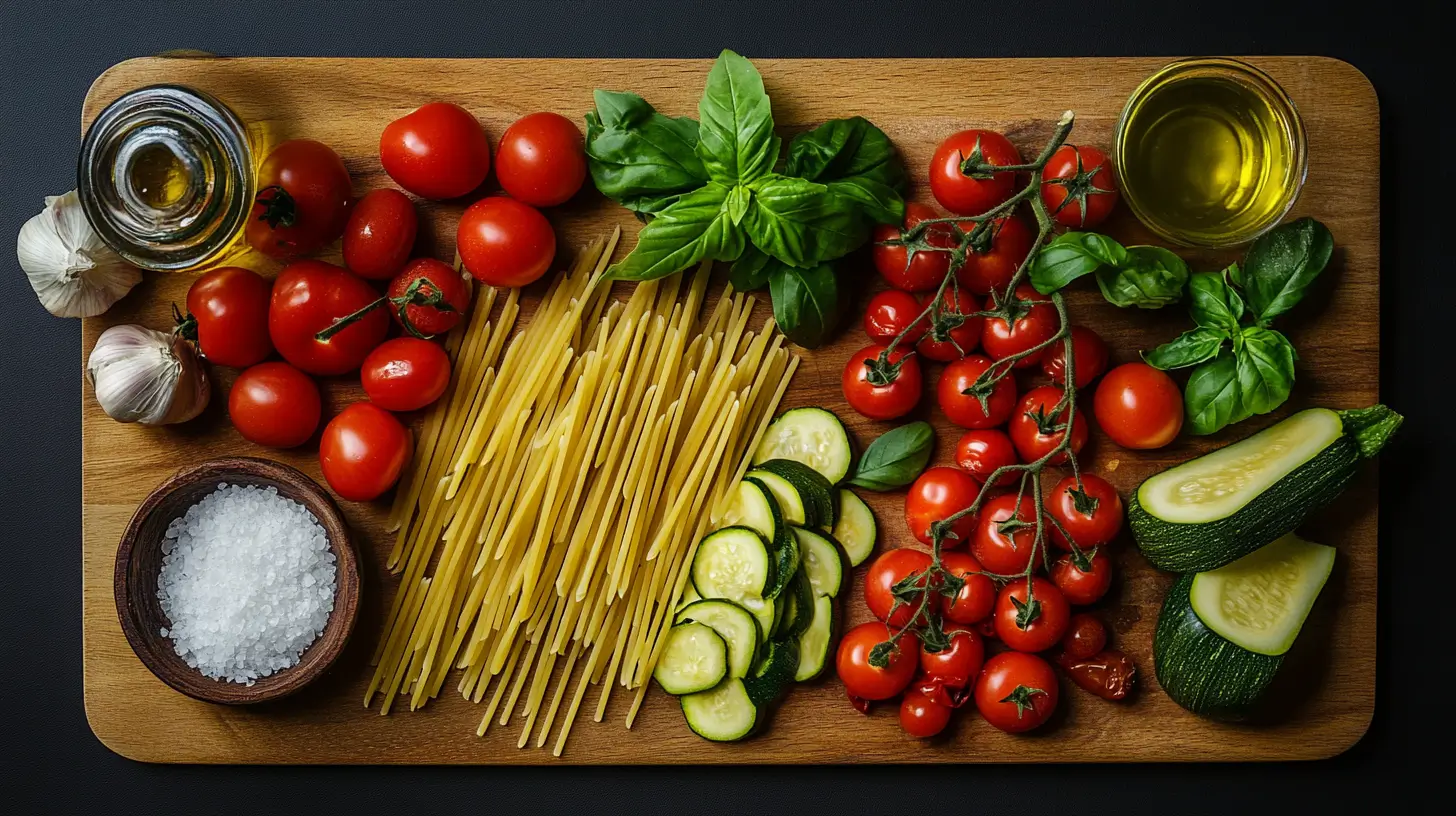 ingredients-pates-vegetariennes ingrédients pour pâtes végétariennes