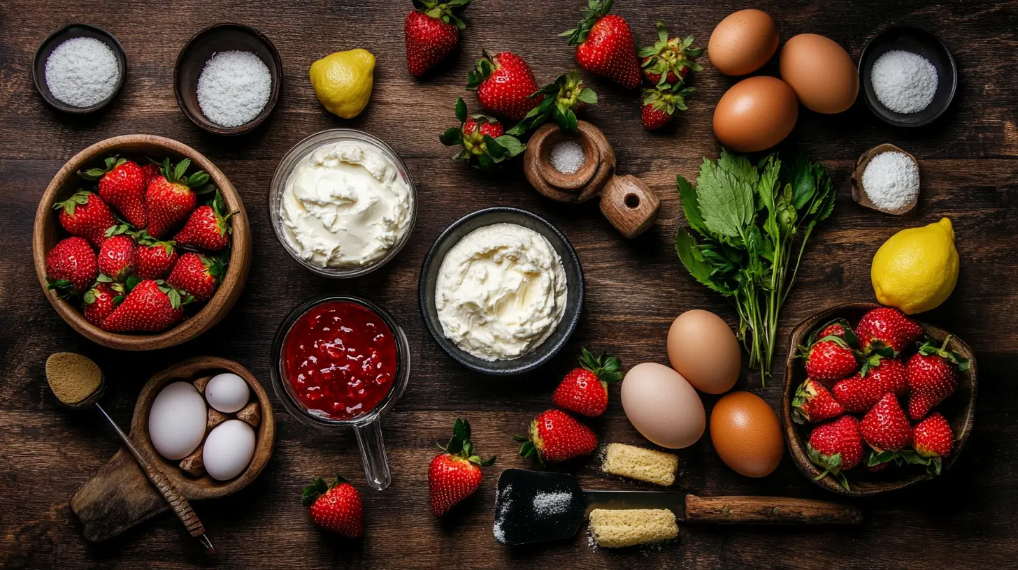 ingrédients tiramisu fraise