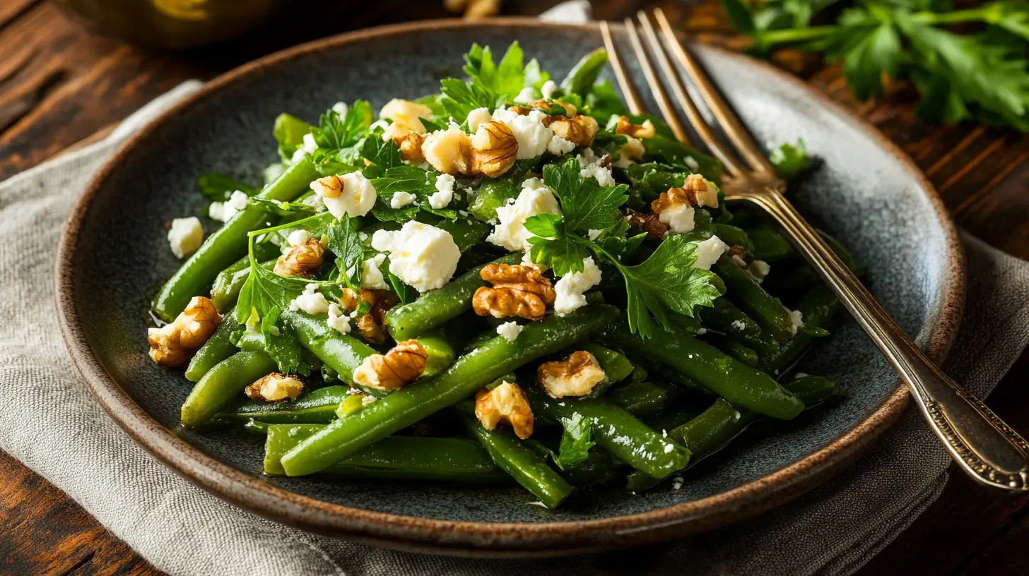 presentation-salade-haricots-verts service salade haricots verts