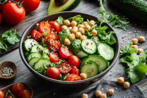 salade végétarienne colorée dans un bol