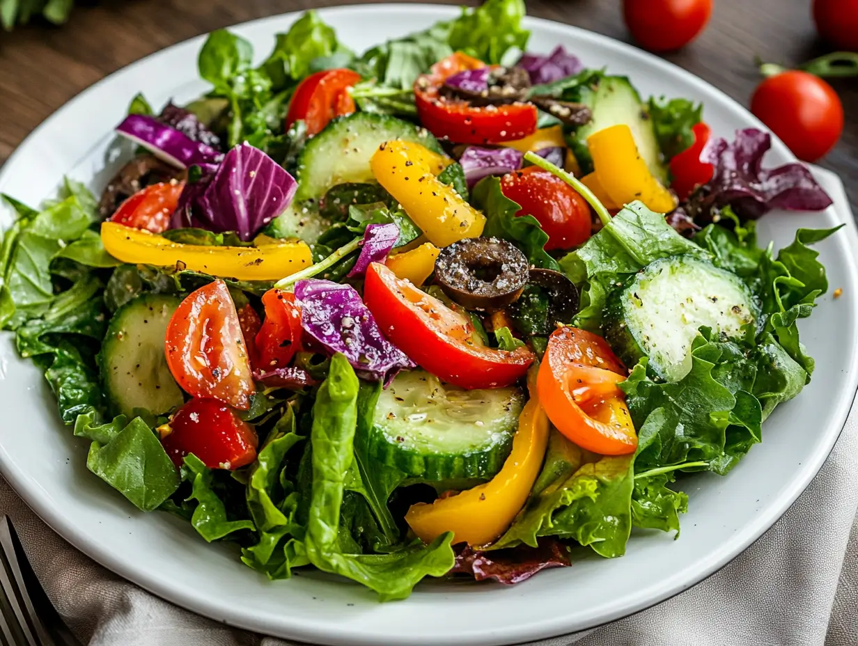 service-salade-vegetarienne salade végétarienne servie à table
