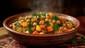 Couscous végétarien traditionnel marocain aux 7 légumes