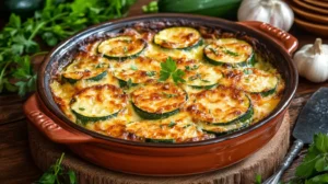 gratin de courgette sans crème doré et croustillant