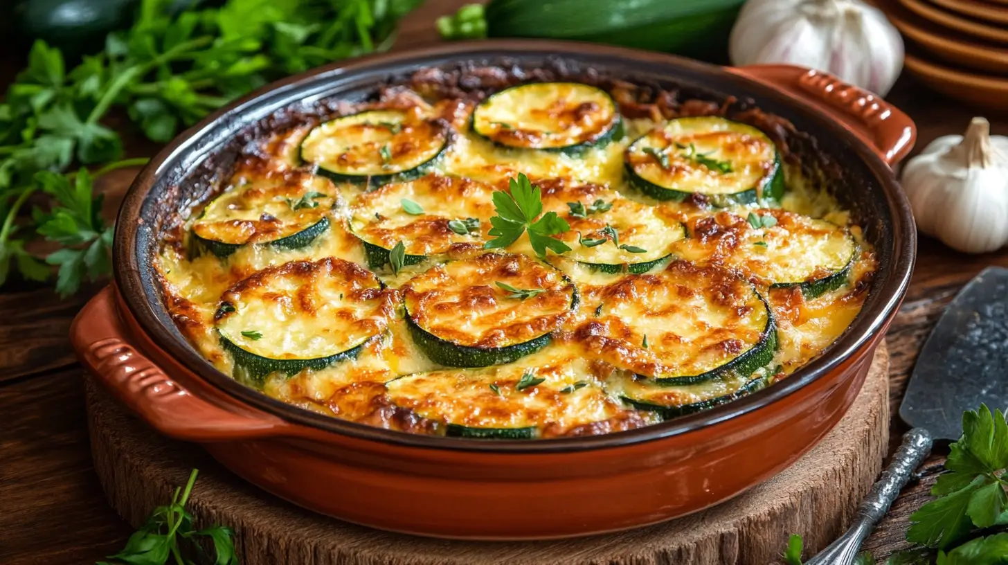 gratin de courgette sans crème doré et croustillant
