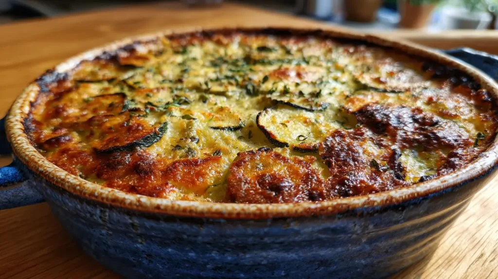 gratin de courgettes sans œufs doré au four