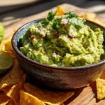Recette guacamole : secret rapide en 10 minutes ! 2 recette guacamole terminée servie avec chips