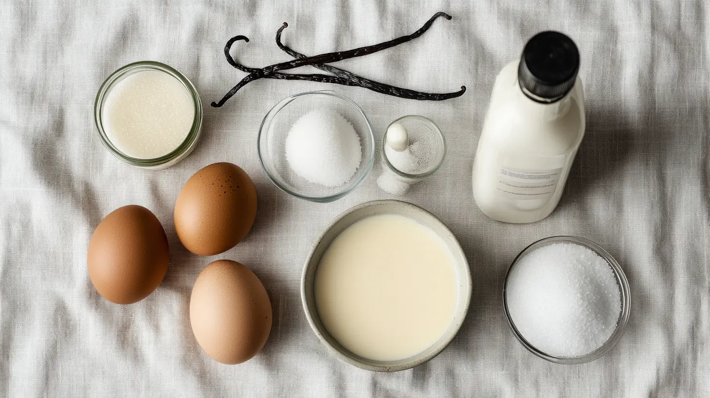 ingredients-creme-vanille ingrédients crème dessert à la vanille