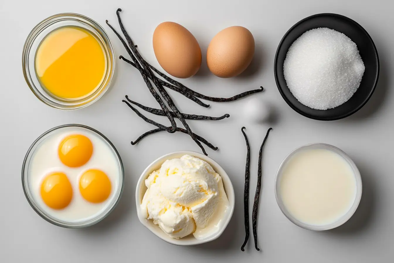ingredients-glace-vanille ingrédients recette glace vanille