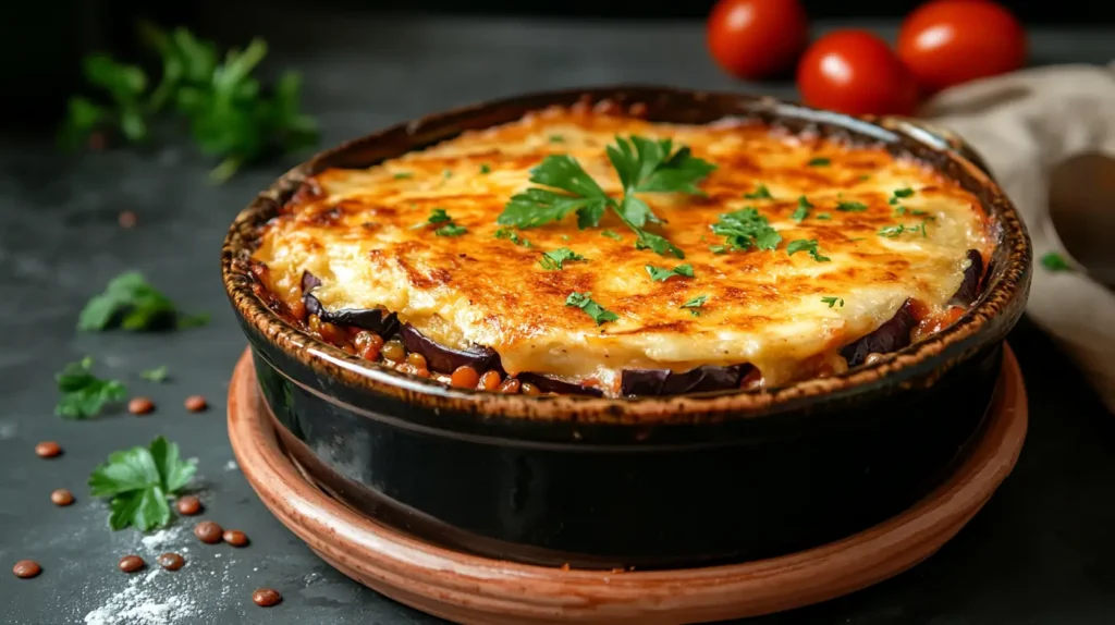 recette moussaka végétarienne aux lentilles