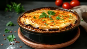 recette moussaka végétarienne aux lentilles