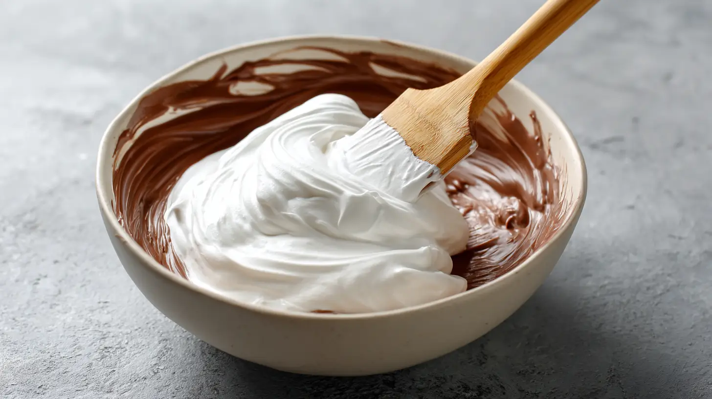 mousse-incorporation-blancs incorporation délicate des blancs dans le chocolat