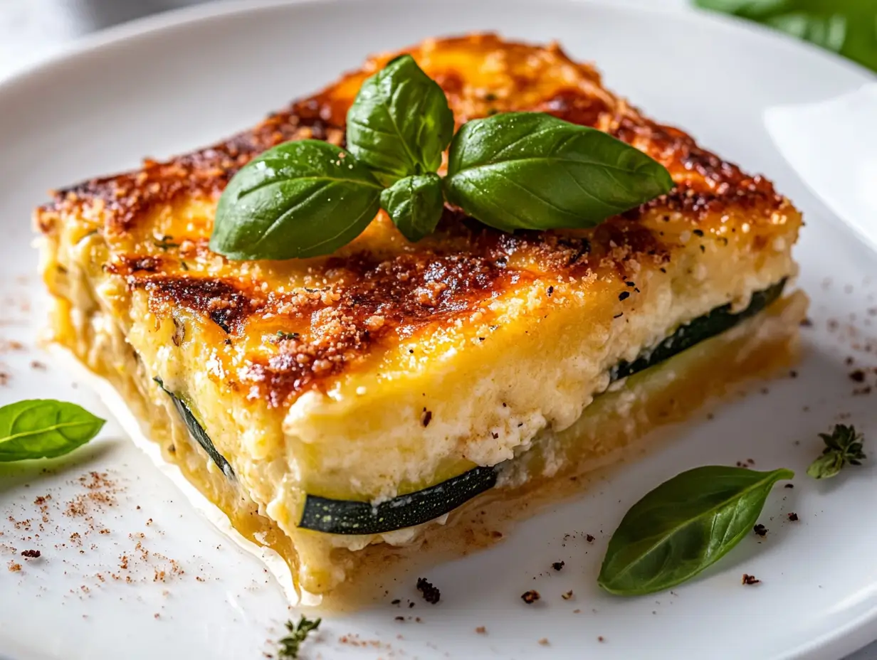 service d’un gratin de courgette sans crème