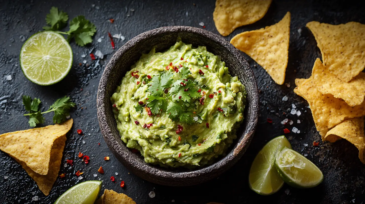 service-guacamole-tortilla guacamole prêt à être dégusté