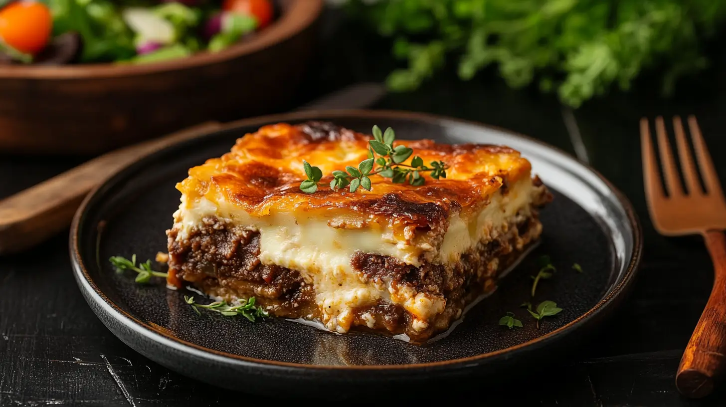 service moussaka végétarienne aux lentilles