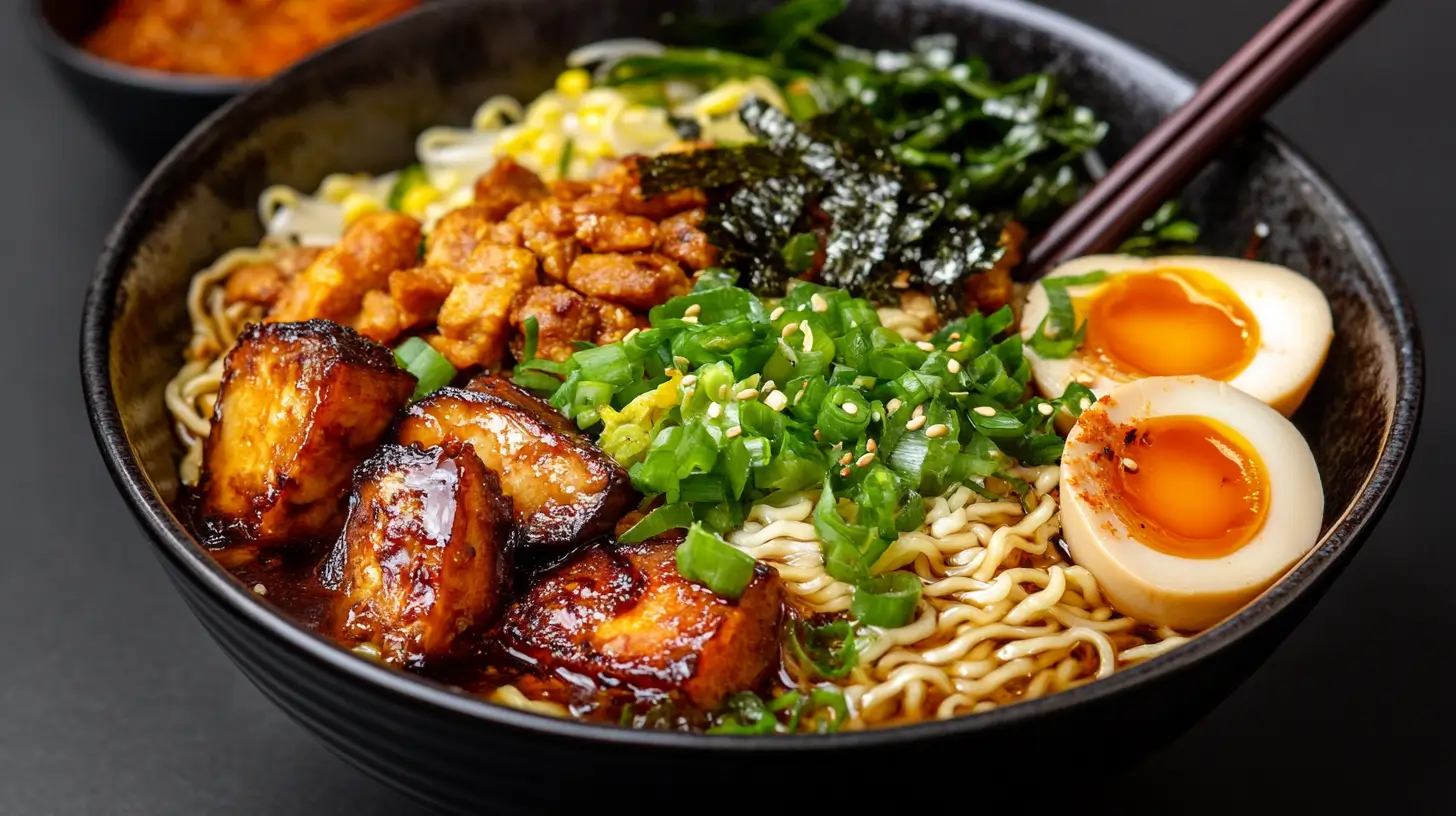 ramen végétarien frais et colorés