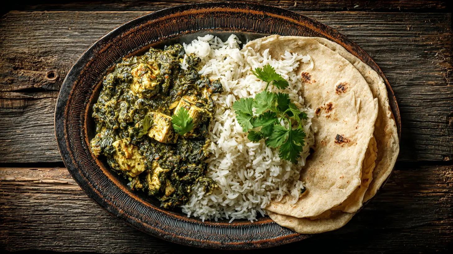 service-recette-indienne-vegetarienne Assiette servie de recette indienne végétarienne