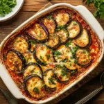 Gratin de courgettes et aubergines végétarien: 5 clés pour un goût parfait 2 vue dessus gratin courgettes aubergines