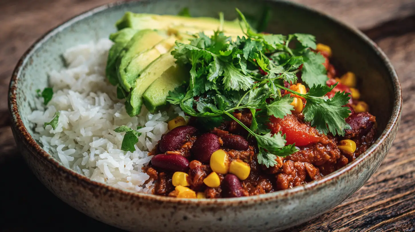 chili-sin-carne-maison Chili sin carne maison aux haricots rouges et avocat