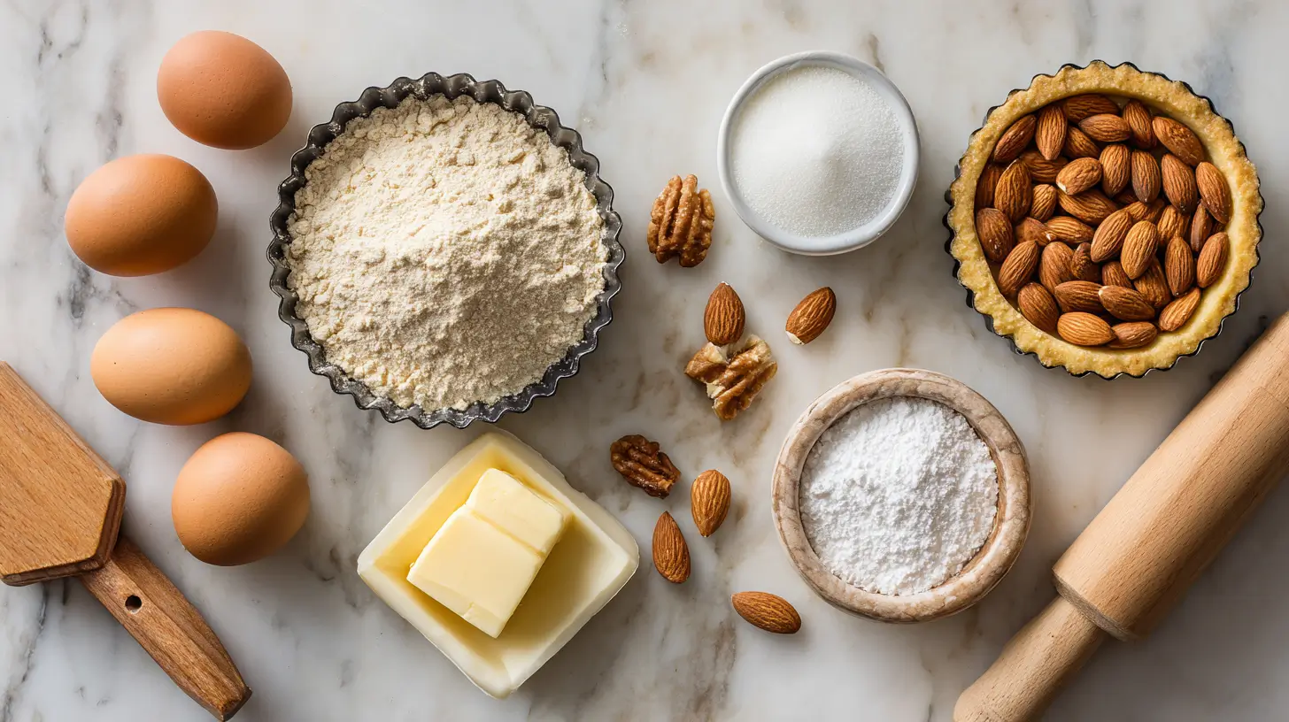 ingredients-tarte-amandine ingrédients pour tarte amandine