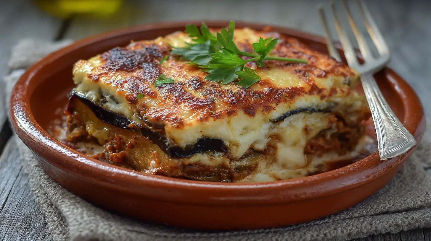 moussaka-vegetarienne-lentilles Moussaka végétarienne aux lentilles servie chaude