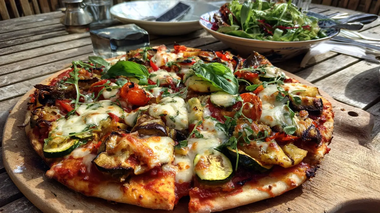 pizza-legumes-grilles-maison Pizza maison aux légumes grillés et mozzarella