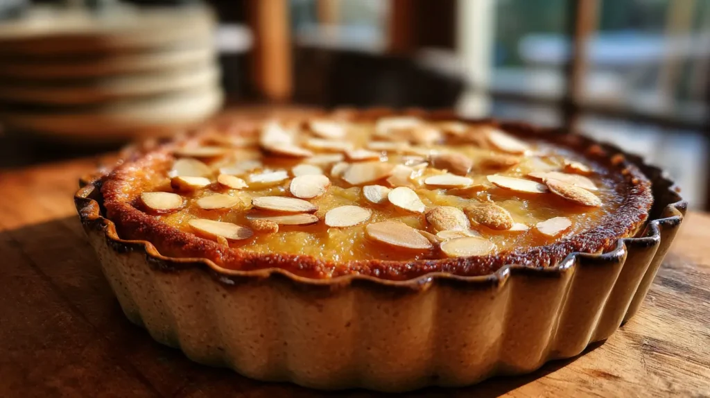tarte amandine sortie du four