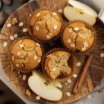 Pâtisserie végane astuces : 10 conseils faciles pour réussir vos gâteaux 7 Pâtisserie végane astuces : muffins pomme cannelle vu de dessus, prêt à servir, pour la fiche recette