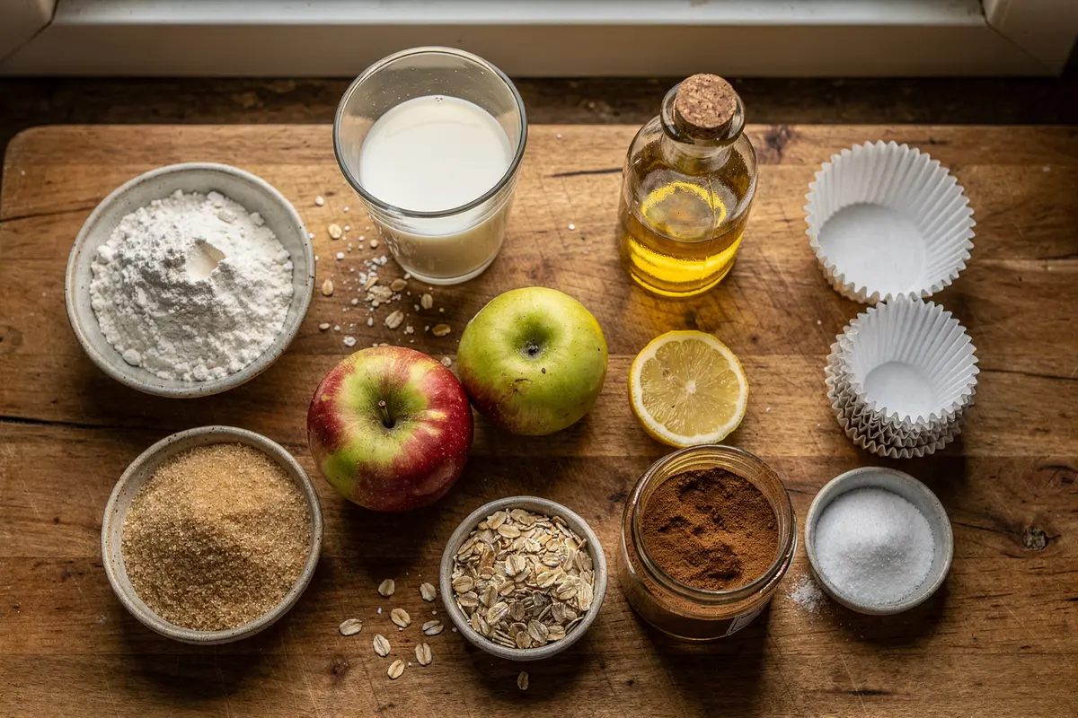Pâtisserie végane astuces : 10 conseils faciles pour réussir vos gâteaux 8 Ingrédients de la pâtisserie végane : farine, sucre, lait d'avoine, huile, pommes, citron et cannelle